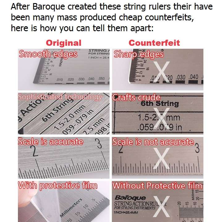 Baroque String Action Ruler - Stainless Steel