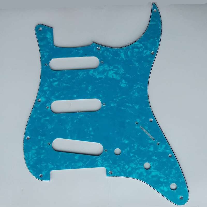 S/S/S Light Blue Pearl 3ply Strat Style Pickguard