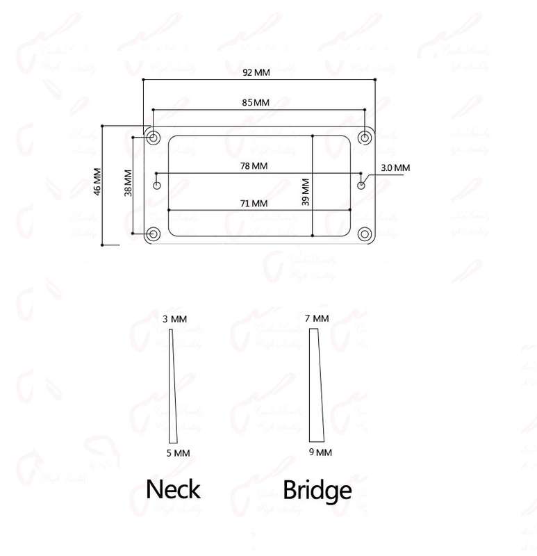 Flat Bottom Humbucker Pickup Ring Set