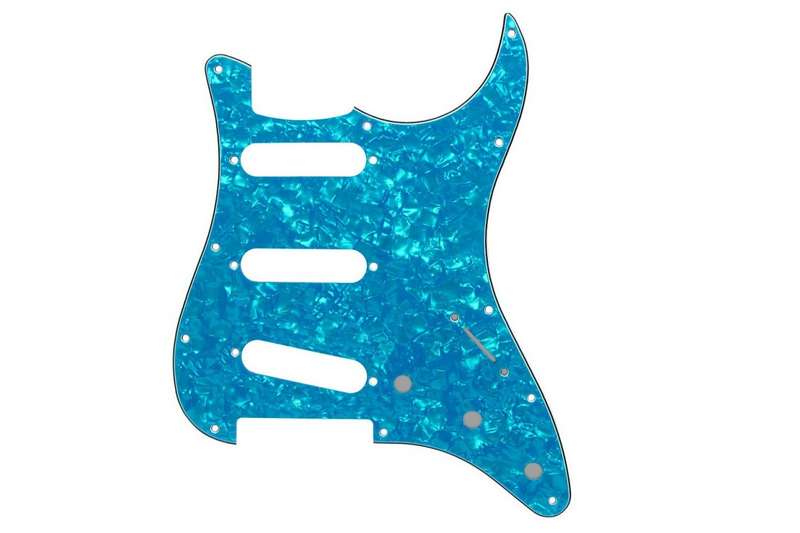 S/S/S Light Blue Pearl 3ply Strat Style Pickguard