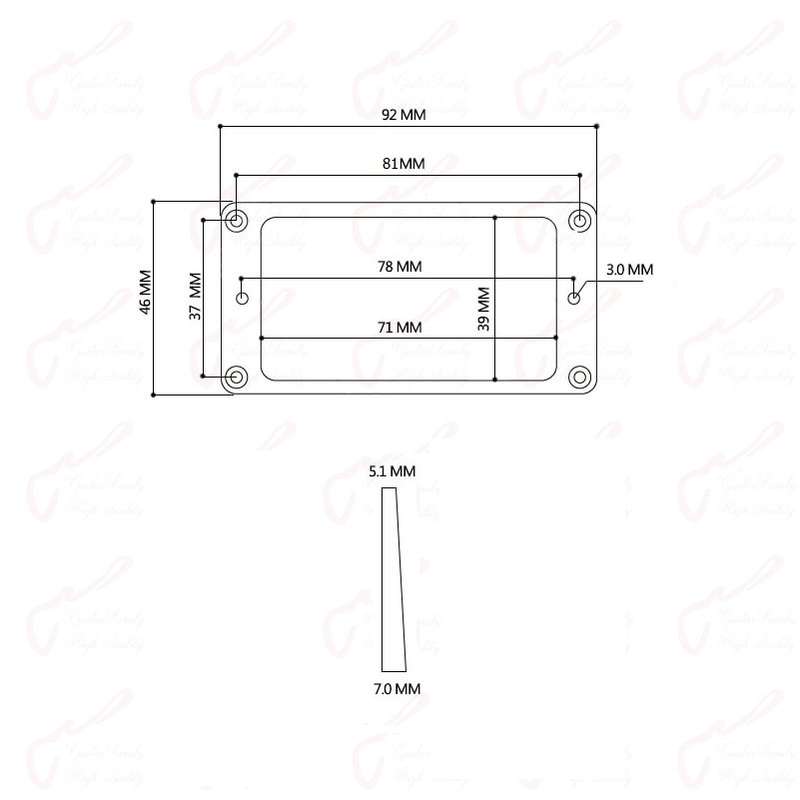 Flat Bottom Single Humbucker Pickup Ring