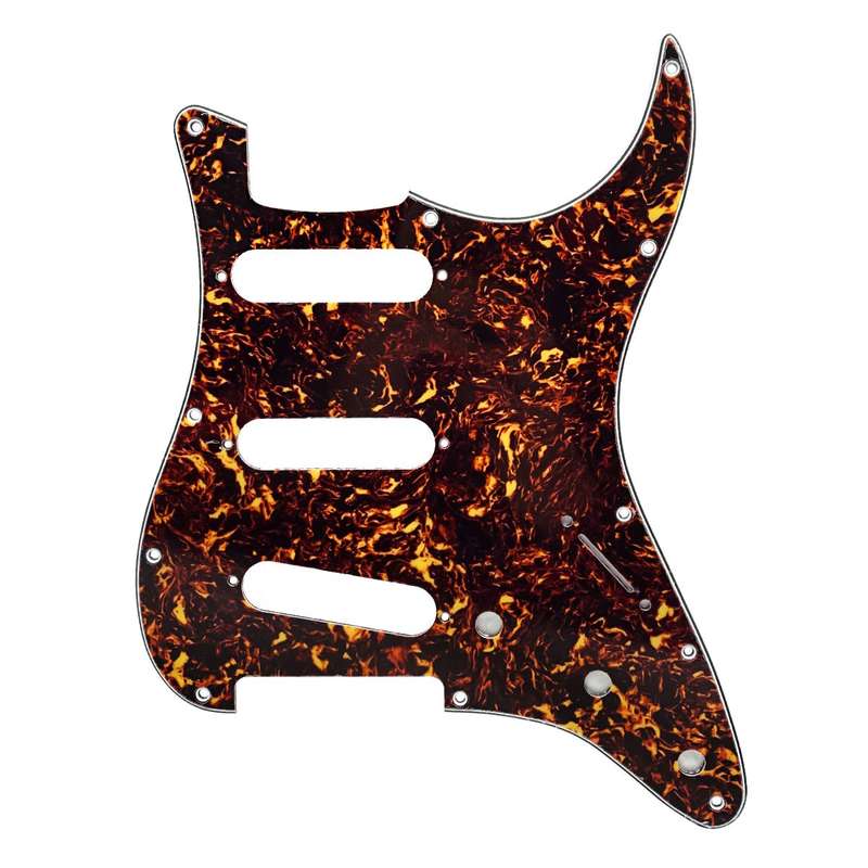 S/S/S Vintage Tortoise Shell 3ply Strat Style Pickguard
