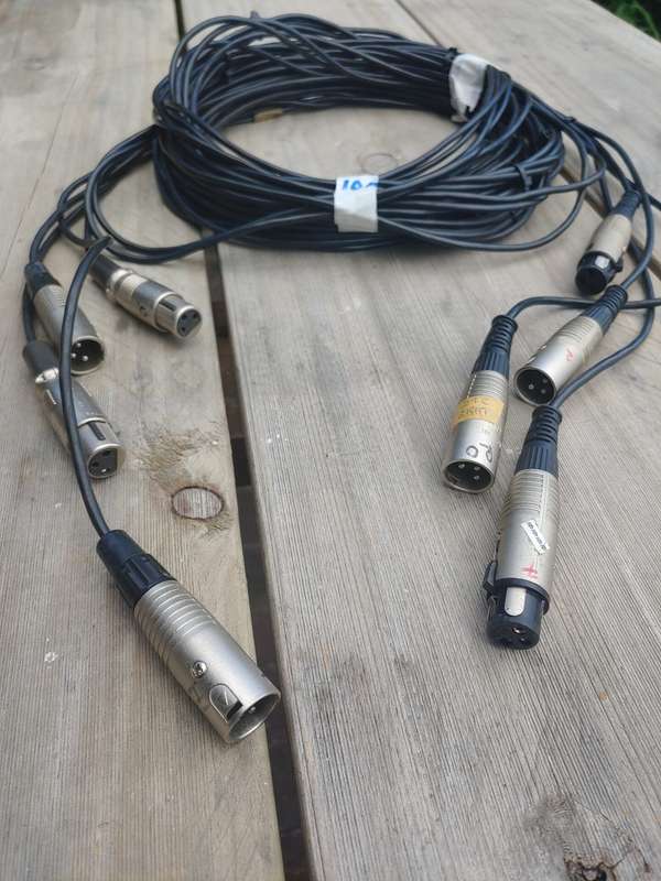 4 x 10m XLR Male - XLR Female (used)