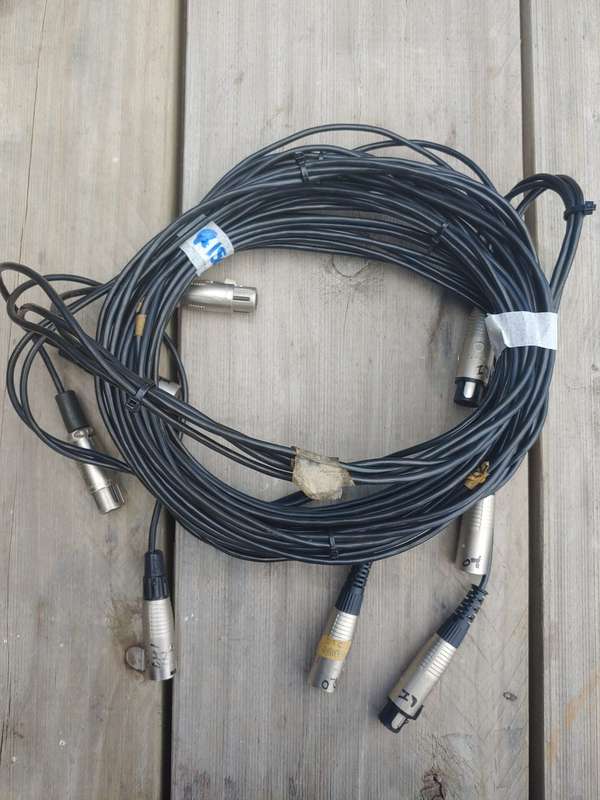 4 x 10m XLR Male - XLR Female (used)
