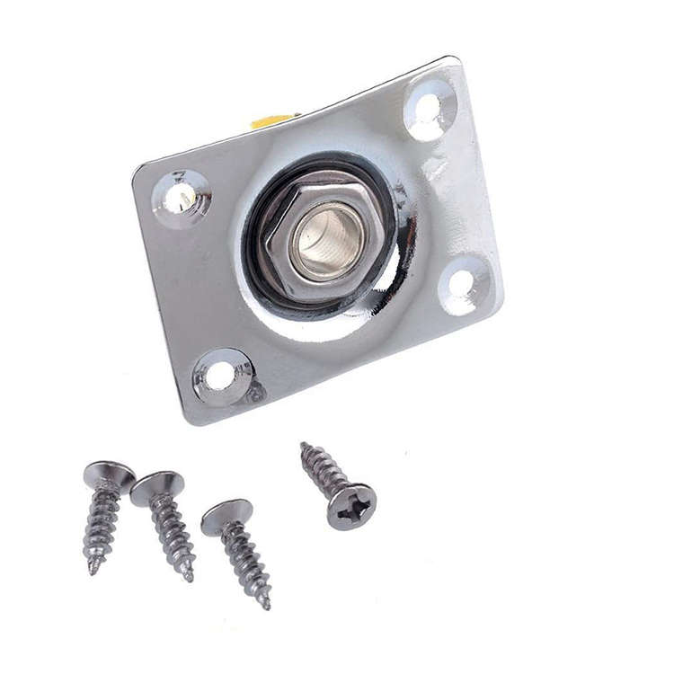 Curved Metal Square Guitar Jack Plate with Jack