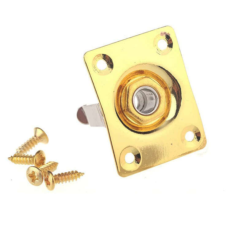 Curved Metal Square Guitar Jack Plate with Jack