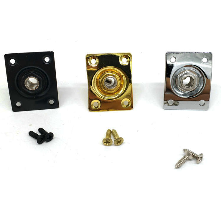 Curved Metal Square Guitar Jack Plate with Jack