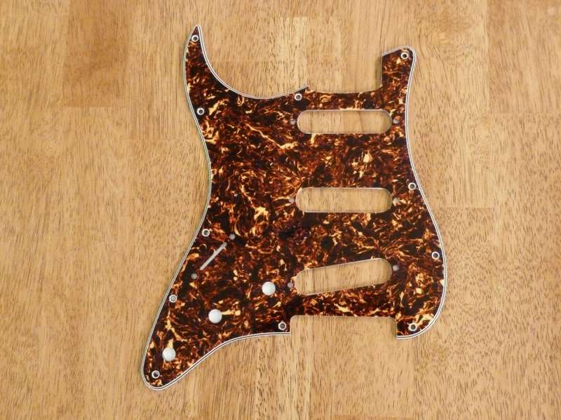 S/S/S Vintage Tortoise 3ply Strat Style Pickguard (Left Hand)