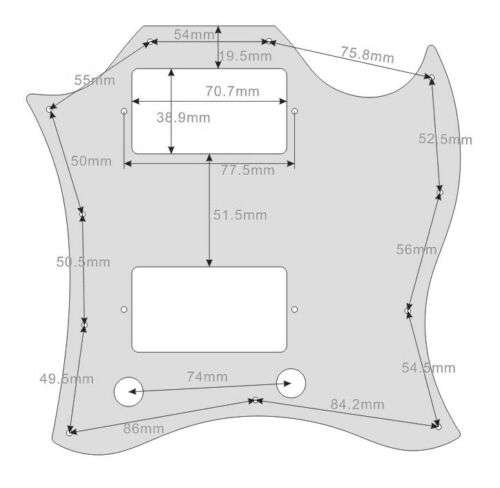 Vintage White Perloid Full size SG guitar pickguard 