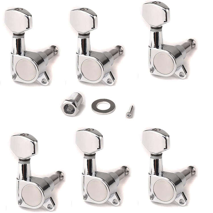 Modern Strat Style Tuners Set of 6 - Chrome