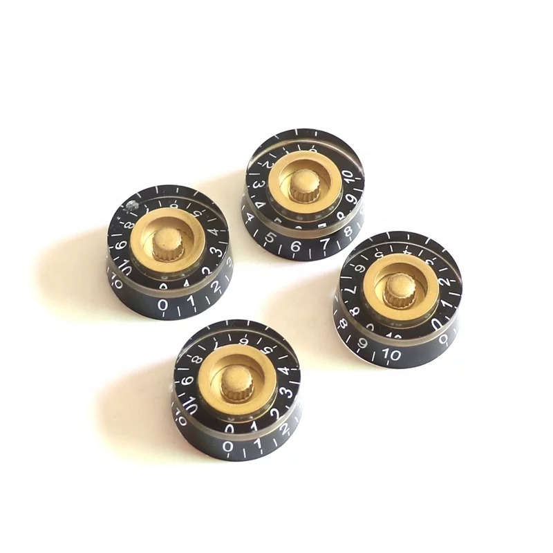 Black and Gold Gibson speed dial style replacement knob - single