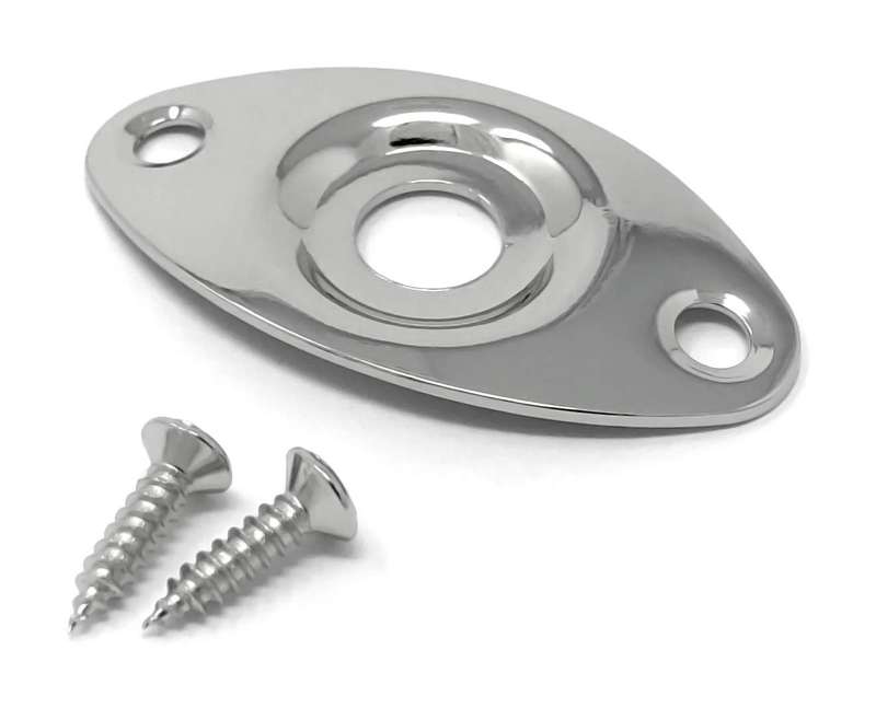 Curved Metal Eye Shape Vintage Oval Guitar Jack Plate for Guitar &amp; Bass