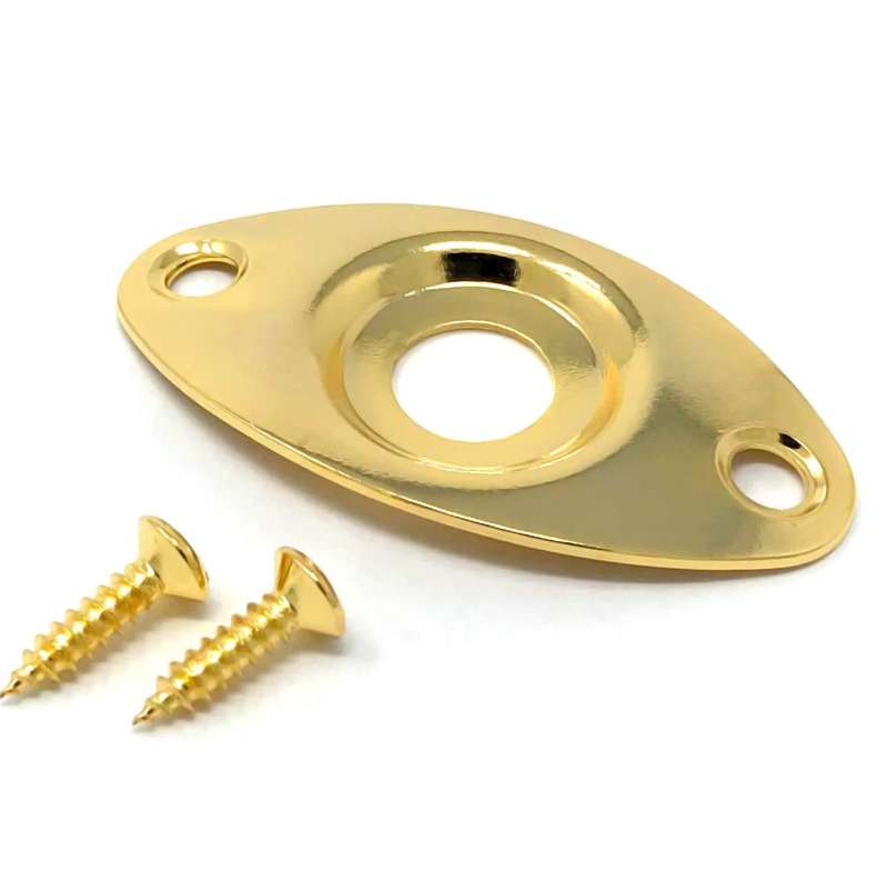 Curved Metal Eye Shape Vintage Oval Guitar Jack Plate for Guitar &amp; Bass
