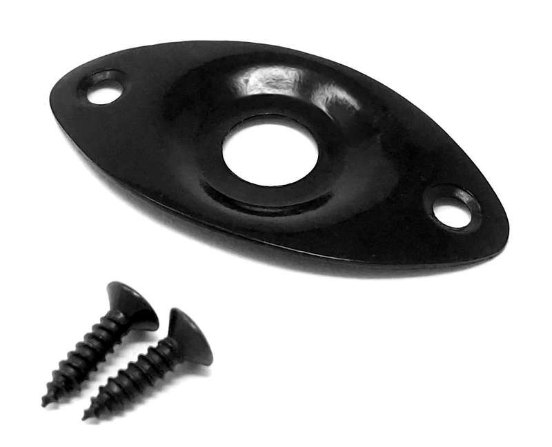 Curved Metal Eye Shape Vintage Oval Guitar Jack Plate for Guitar &amp; Bass