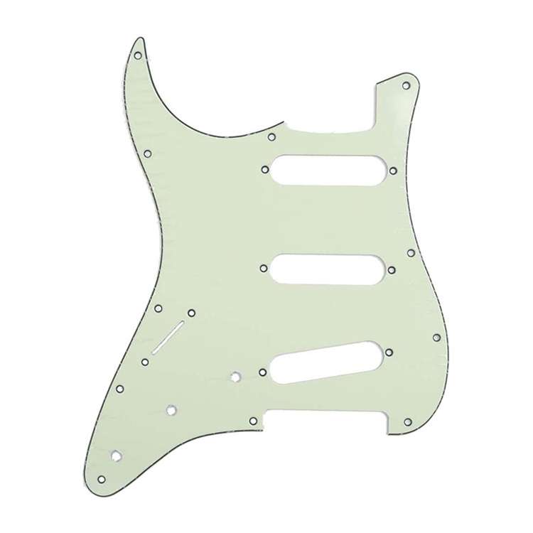 S/S/S Mint Green 3ply Strat Style Pickguard (Left Hand)