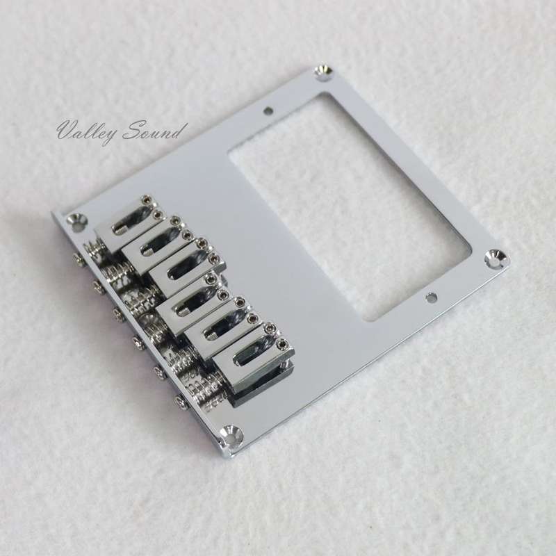 Humbucker rout Telecaster Guitar Bridge with 6 Saddles - Chrome