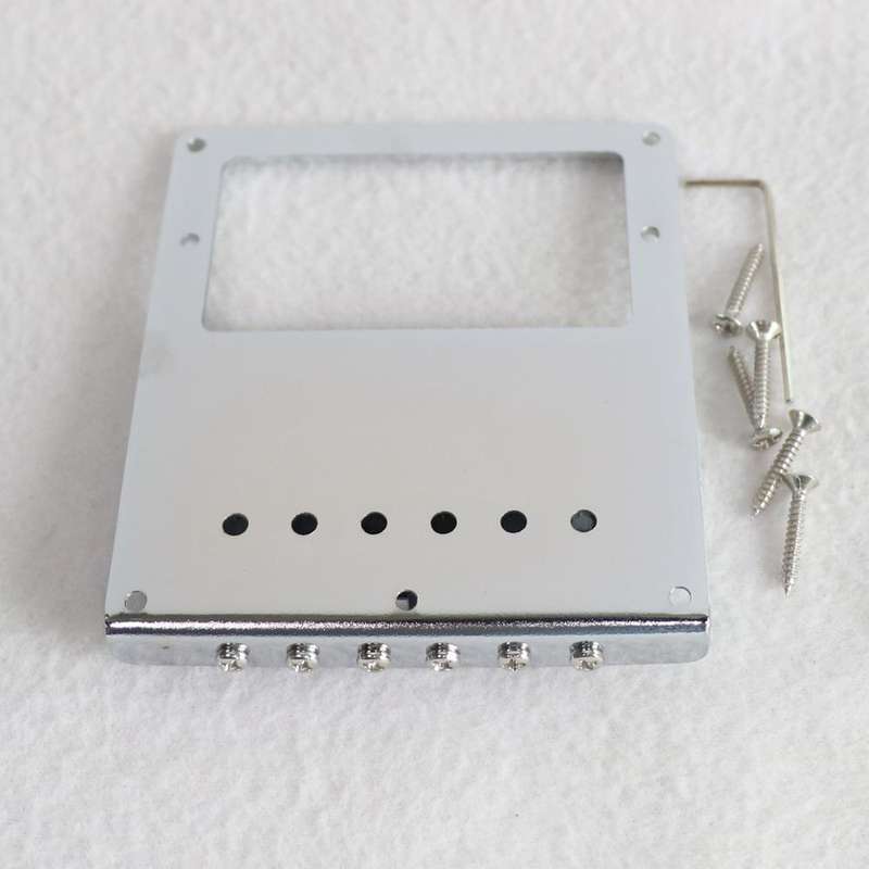 Humbucker rout Telecaster Guitar Bridge with 6 Saddles - Chrome