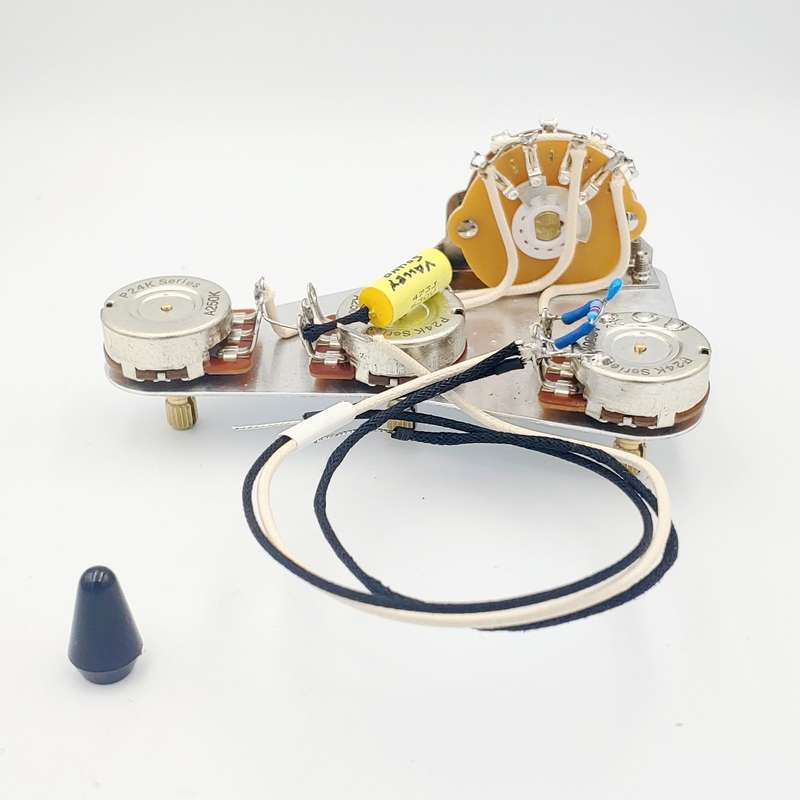 S/S/S Prewired Electronic Assembly for Stratocaster Guitars with trebble bleed mod - Solder-in