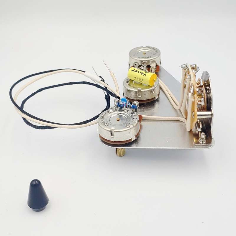 S/S/S Prewired Electronic Assembly for Stratocaster Guitars with trebble bleed mod - Solder-in