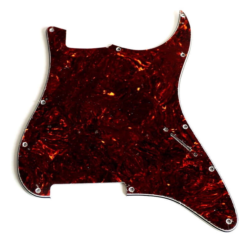 Brown Tortoiseshell Blank 3ply Strat Style Pickguard With Switch Routing