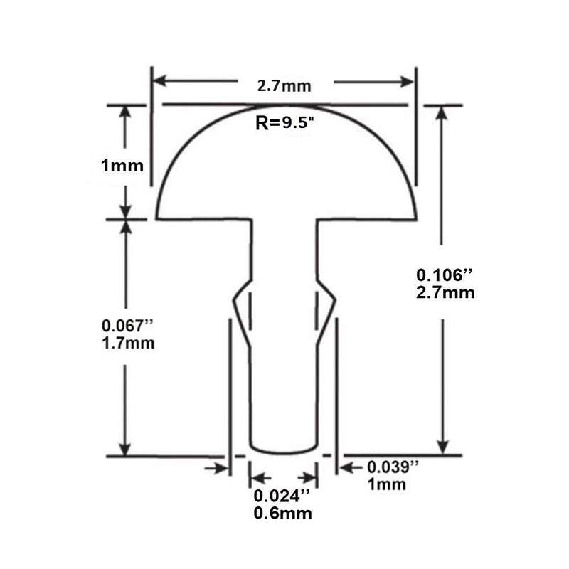 12" Radius 2.7mm Pre-cut Nickel silver guitar fret wire set of 24 (45mm - 58mm length)