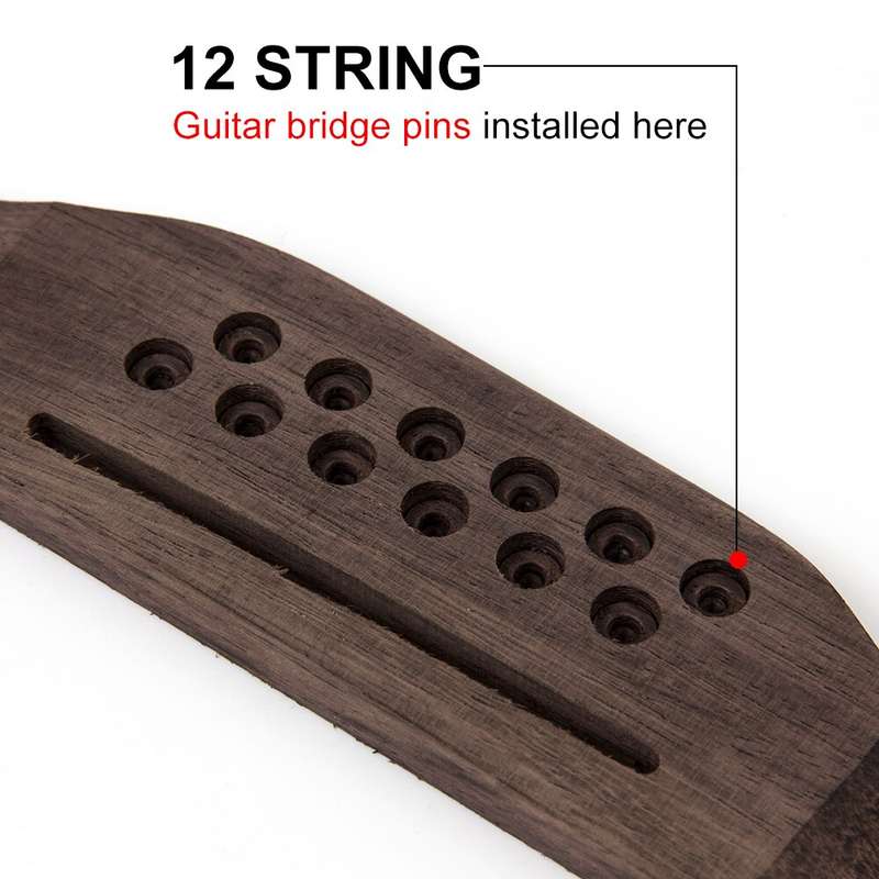 Rosewood Bridge for 12 String Acoustic Guitars