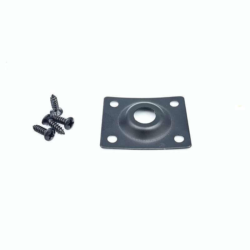 Curved Rectangle Metal Guitar Jack Plate - Matte Black