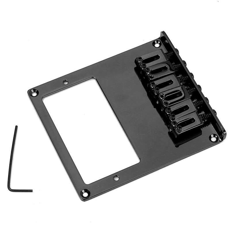 Humbucker rout Telecaster Guitar Bridge with 6 Saddles - Black