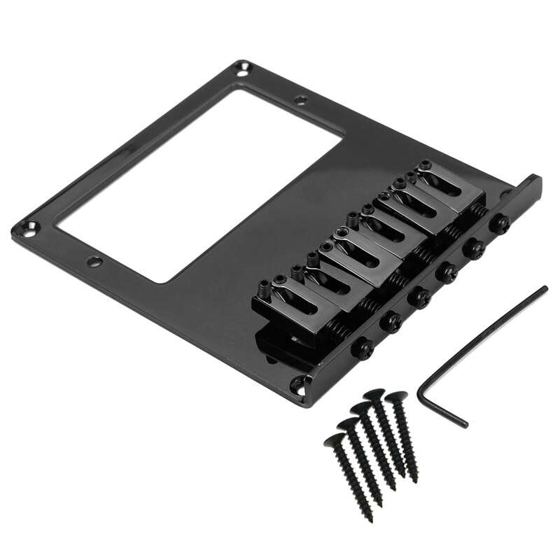 Humbucker rout Telecaster Guitar Bridge with 6 Saddles - Black