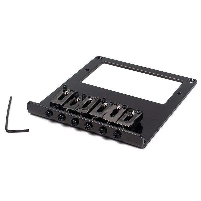 Humbucker rout Telecaster Guitar Bridge with 6 Saddles - Black