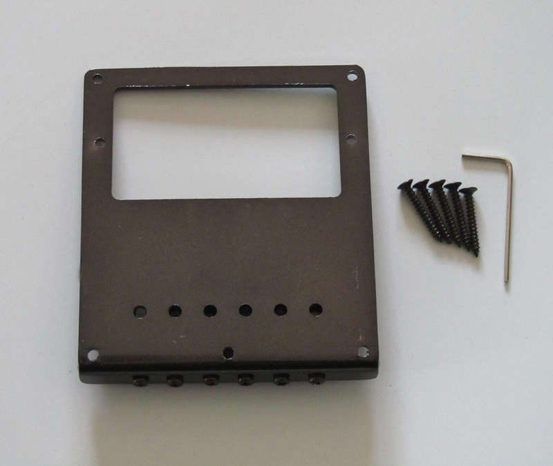 Humbucker rout Telecaster Guitar Bridge with 6 Saddles - Black