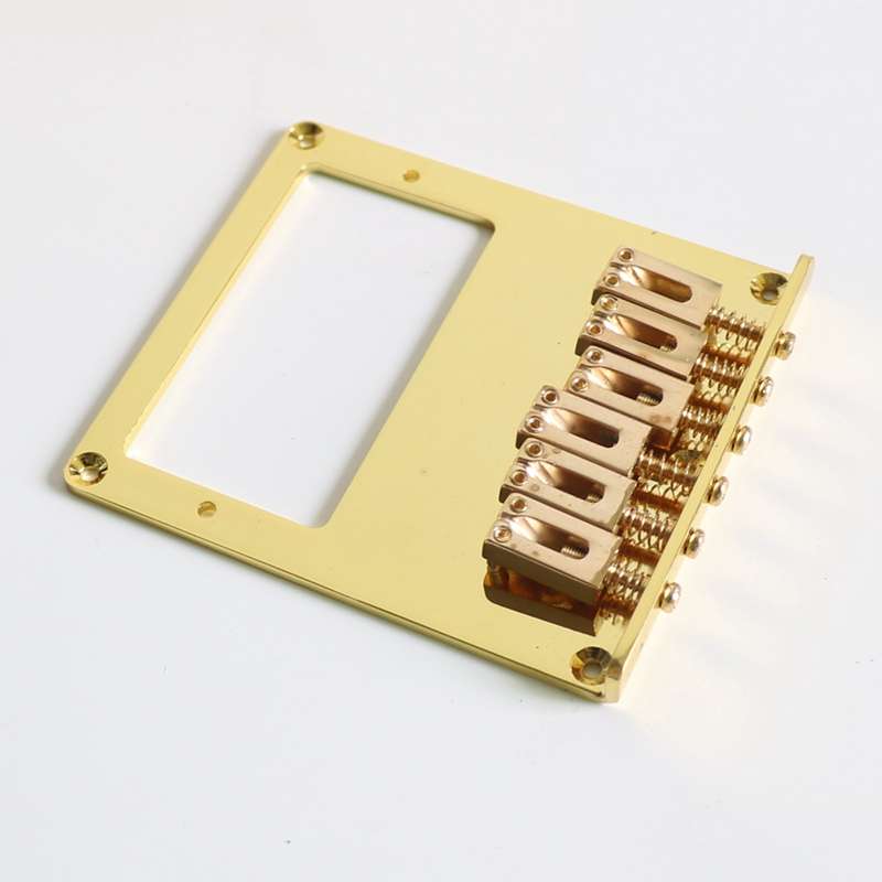 Humbucker rout Telecaster Guitar Bridge with 6 Saddles - Gold
