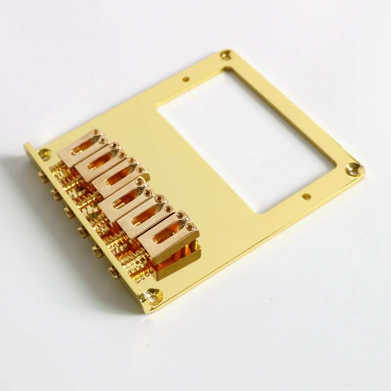 Humbucker rout Telecaster Guitar Bridge with 6 Saddles - Gold