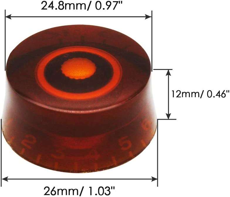 Brown/Amber Gibson speed dial style replacement knob