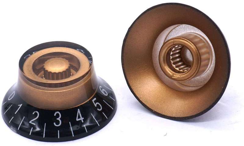 Black/Gold Gibson Top Hat style replacement knob - SINGLE