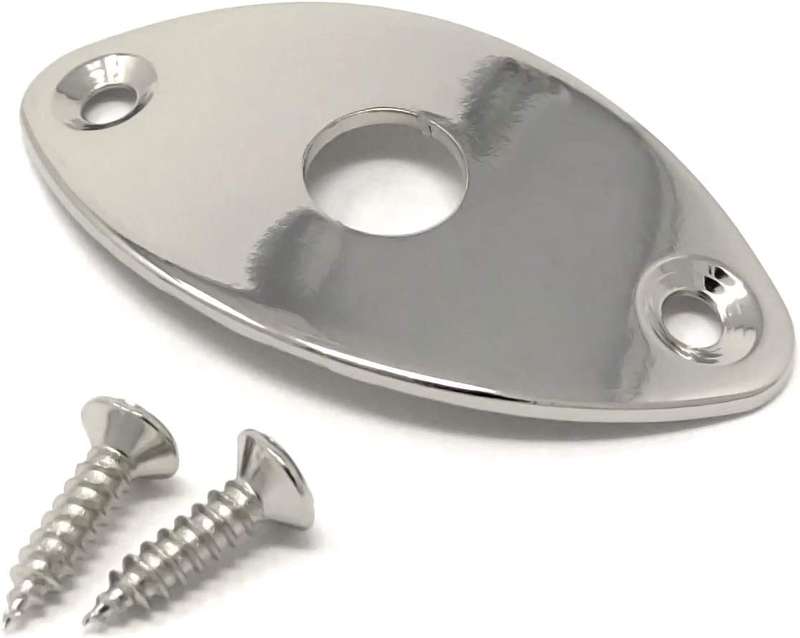 Curved Metal Eye Shape Non Recessed Oval Guitar Jack Plate for Guitar & Bass
