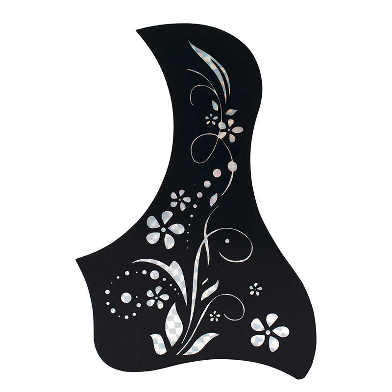 Acoustic Guitar Pickguard Silver Flower Pattern
