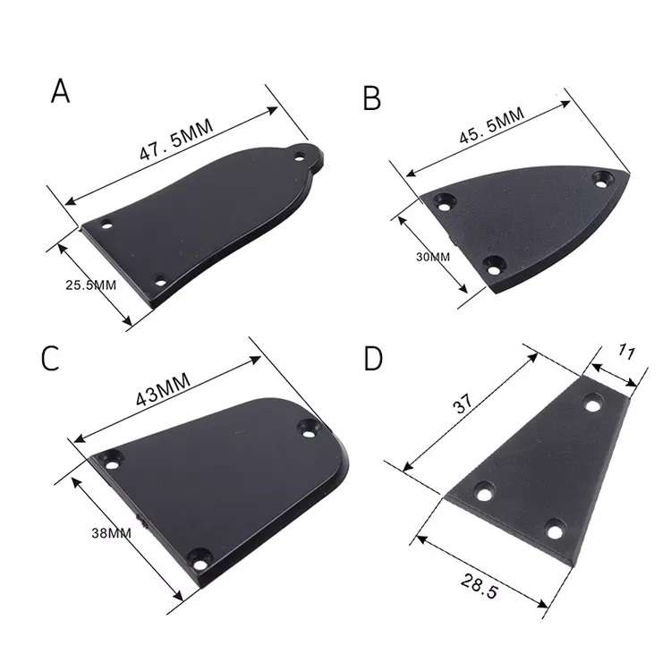 1ply Black Guitar Truss Rod Cover