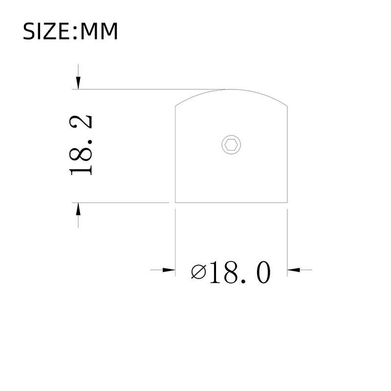 Metal Knob - Push On with Tightening Screw (18mm)