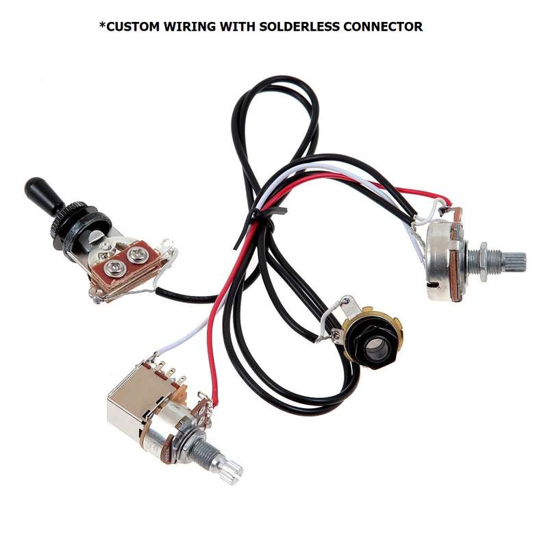 Pre-wired Electronics for 2 x Humbucker with Master Volume and Master Tone with Coil Split (Solderle