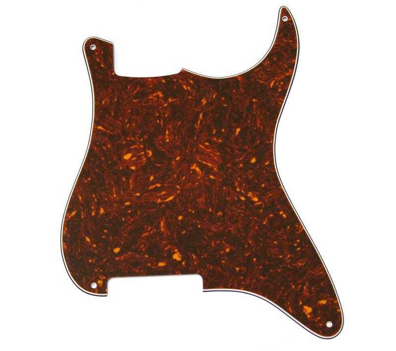 Brown Tortoise Blank 3ply Strat Style Pickguard