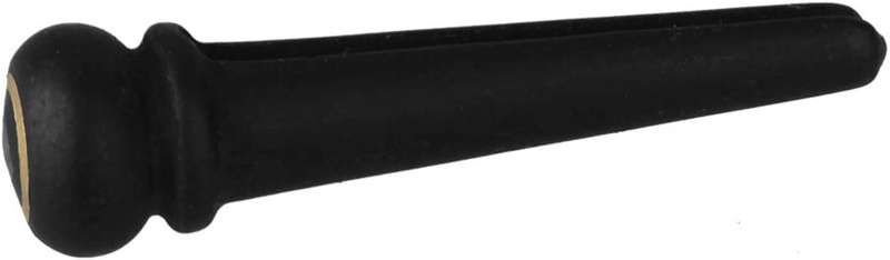 Ebony Wood Bridge Pin with Abalone Shell Dot & Brass Ring for Acoustic Guitars (Single)