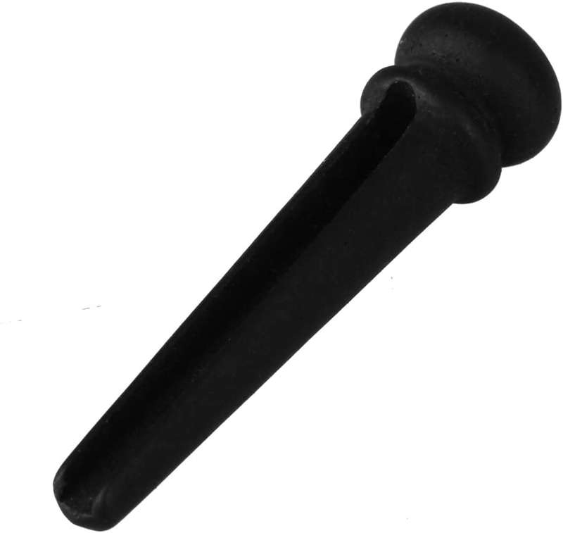 Ebony Wood Bridge Pin with Abalone Shell Dot & Brass Ring for Acoustic Guitars (Single)