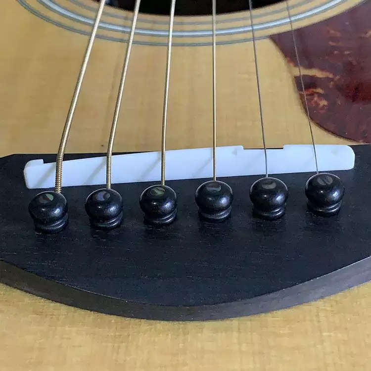 Ebony Wood Bridge Pin with 3mm Abalone Shell Dot for Acoustic Guitars (Single)