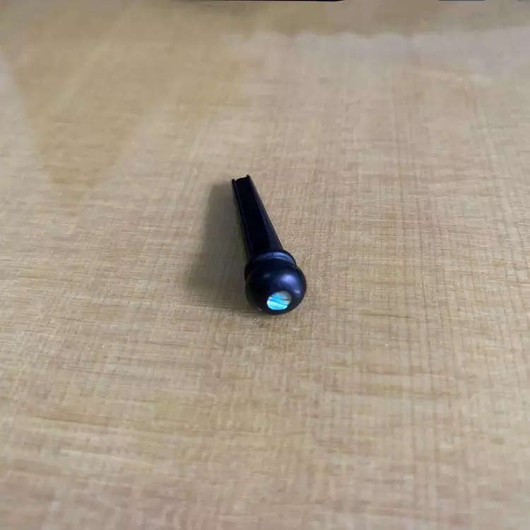 Ebony Wood Bridge Pin with 3mm Abalone Shell Dot for Acoustic Guitars (Single)
