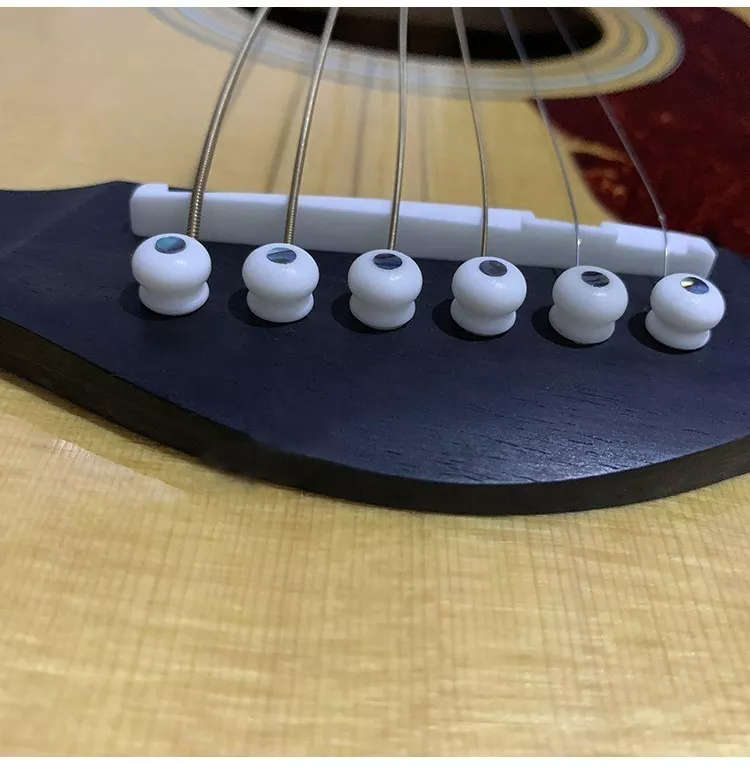 Ox Bone Bridge Pin with 3mm Abalone Shell Dot for Acoustic Guitars  (Single)