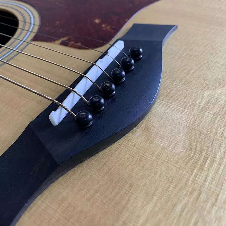 Ebony Wood Bridge Pin with 3mm Abalone Shell Dot for Acoustic Guitars (Single)