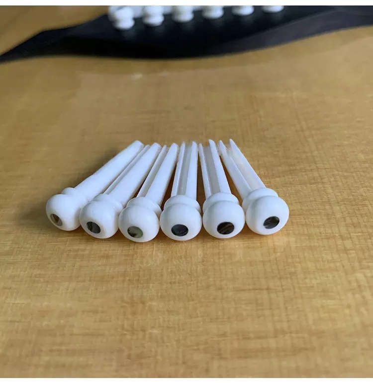 Ox Bone Bridge Pin with 3mm Abalone Shell Dot for Acoustic Guitars  (Single)