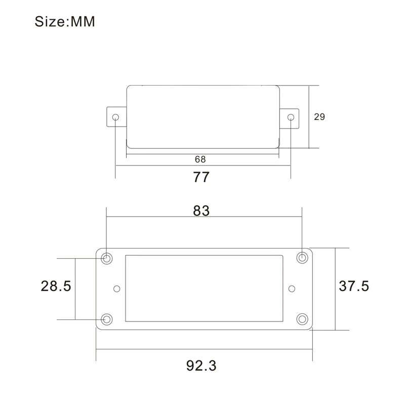 Flat style Metal Mini Humbucker guitar pickup ring