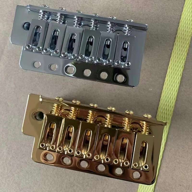 Chrome Modern Strat 6 point Tremolo Bridge Complete - 52.5mm spacing Full Size Block